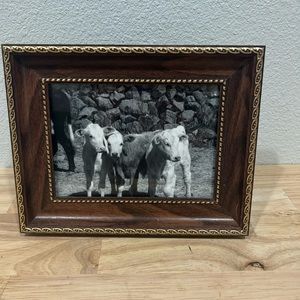 Cattle Baby Calves Print in Decorative Vintage Frame 5x7